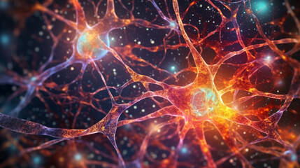  Neuron, brain's building blocks. Made by generative AI.