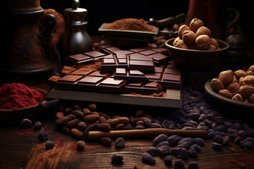 Chocolate with Cocoa Beans and Nuts