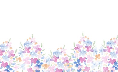 Plakat Abstract Blue Purple Watercolor Flower Background