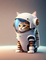 宇宙服を着た猫　generative ai