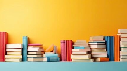 World Book Day with collection of stack of books on clean background for banner design