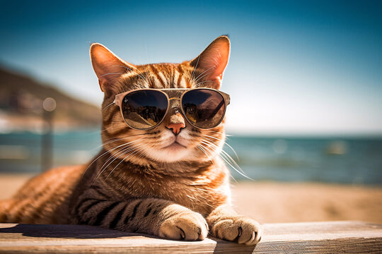 Cat wearing sunglasses best sale