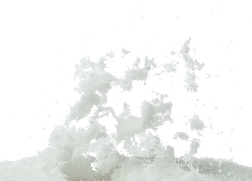 Salt mix flying explosion, great big white salts flower explode abstract cloud fly. Salt rock splash in air, seasoning element design. White background isolated high speed freeze motion