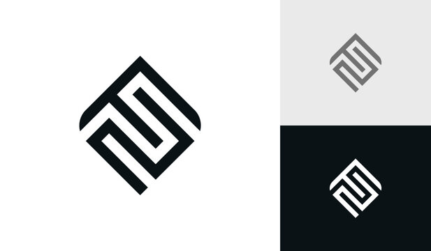 Letter FN initial monogram logo design