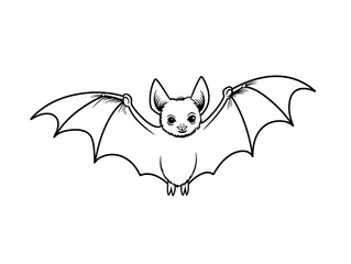 A Simple Line Drawing of a Bat | Generative AI