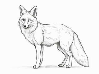 A Simple Line Drawing of a Fox | Generative AI