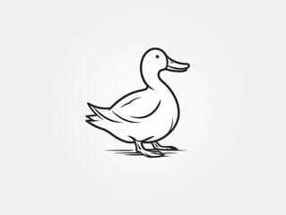 A Simple Line Drawing of a Duck | Generative AI