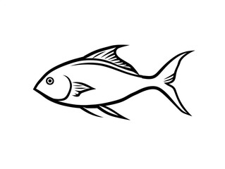 Fototapeta premium A Simple Line Drawing of a Fish | Generative AI