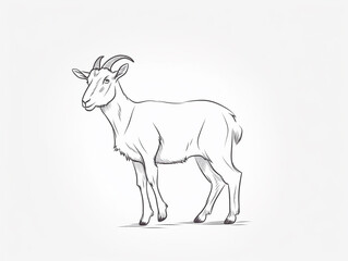 A Simple Line Drawing of a Goat | Generative AI