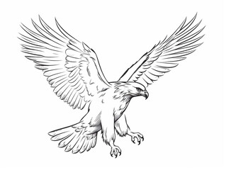 A Simple Line Drawing of a Hawk | Generative AI