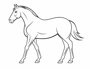 Fototapeta na wymiar A Simple Line Drawing of a Horse | Generative AI