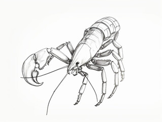 A Simple Line Drawing of a Lobster | Generative AI