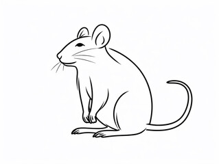 A Simple Line Drawing of a Rat | Generative AI