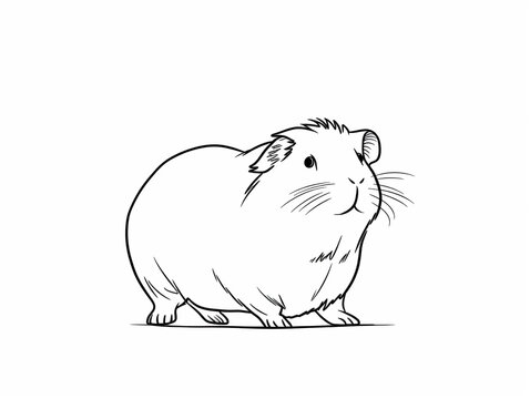 recommend clip art: A Simple Line Drawing of a Guinea Pig | Generative AI