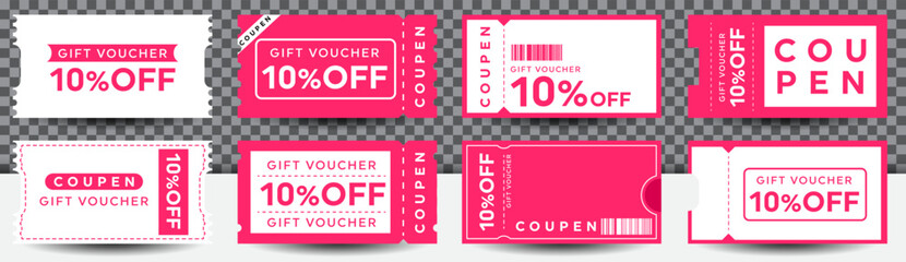 Vector design COUPON FASHION TICKET CARD template element for graphic design. Illustration of graphic vector elements. Vector design - obrazy, fototapety, plakaty