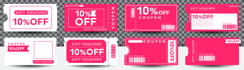 Vector design COUPON FASHION TICKET CARD template element for graphic design. Illustration of graphic vector elements. Vector design - obrazy, fototapety, plakaty