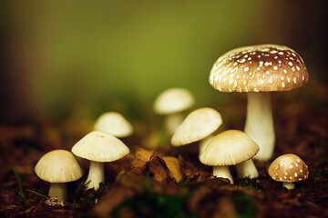 mushroom in the forest Generative AI