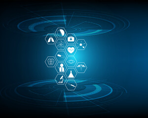 medical innovation health symbol blue background