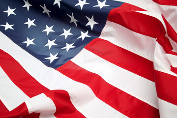 Fototapeta premium american flag on sky Generative AI