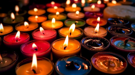 romantic candles in house Generative AI