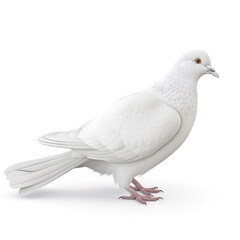 white dove on white background