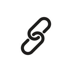 Link single icon. Chain link symbol. Flat design style 