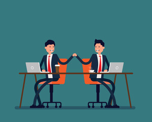 Office workers unity. Vector illustration business successful concept