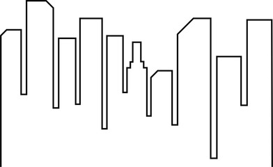 Cityscape Outline Illustration Skyscraper Vector
