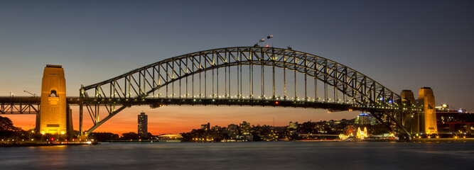 Sunset over Sydney Harbour Bridge