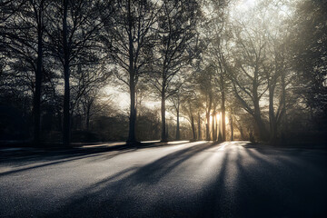 morning in the park Generative AI