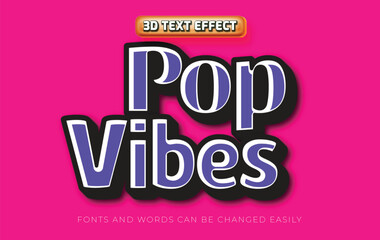 Pop vibes 3d editable text effect style