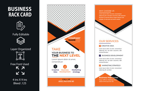 Business Rack Card Corporate DL Flyer Template Design