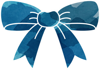 シンプルなリボンの水彩イラスト