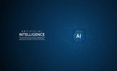 Artificial intelligence network concept background template Vector illustration.