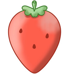 strawberry Summer sea beach cliparts illustration