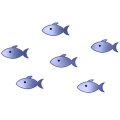 watercolor small fishes Underwater world Summer sea beach cliparts illustration