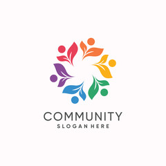 Community logo design idea with modern concept