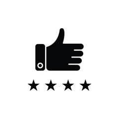 four-star rating icon. solid icon