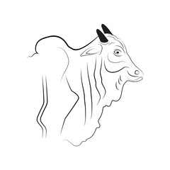 COW HEAD icon design template vector