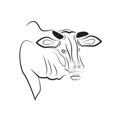 COW HEAD icon design template vector