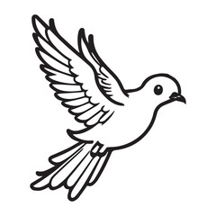 Obraz premium This is Flying Line Art Bird Vector Clipart, Bird Flying, Bird Vector Clipart illustration, Black and white bird vector