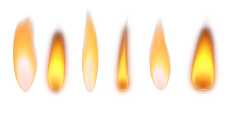 candle fire flame on transparent background - obrazy, fototapety, plakaty