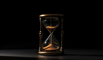 An image of hourglass illustration for background presentation template. Ai generative 