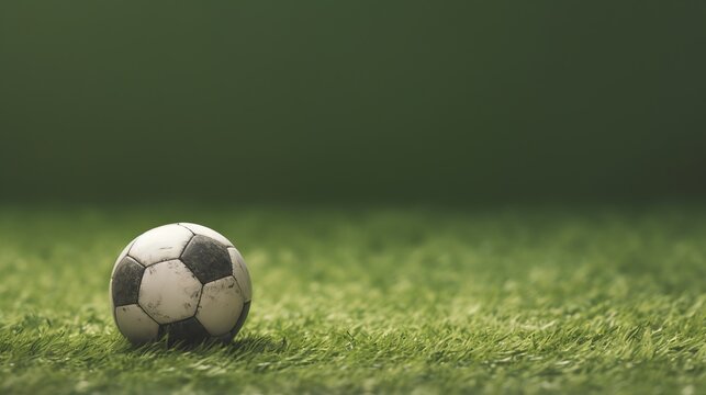 An image of soccer ball or football illustration for background presentation template. Ai generative 