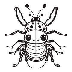 Insect Clipart Vector illustration, insect vector silhouette black and white