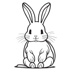 Fototapeta premium This is a Rabbit Vector Clipart Illustration, Rabbit Vector Black and white