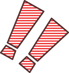 Simple striped surprise mark icon illustration