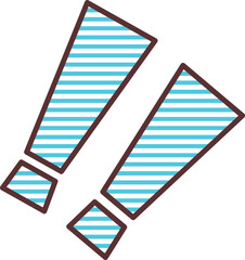 Simple striped surprise mark icon illustration