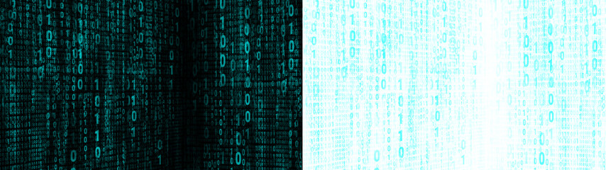 binary code digital matrix abstract background 3d perspective dimension transparent background