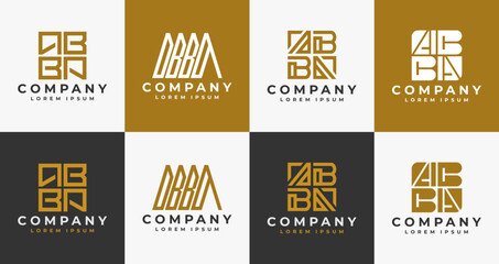 Luxury company letter A B ABBA logo design - obrazy, fototapety, plakaty